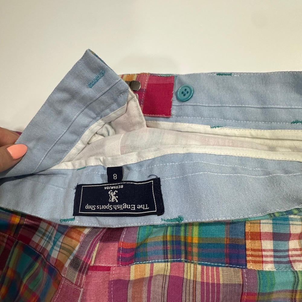 The English Sports Shop Bermuda Patchwork Plaid Cotton Shorts Womens 8 - Picture 10 of 11